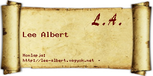 Lee Albert névjegykártya